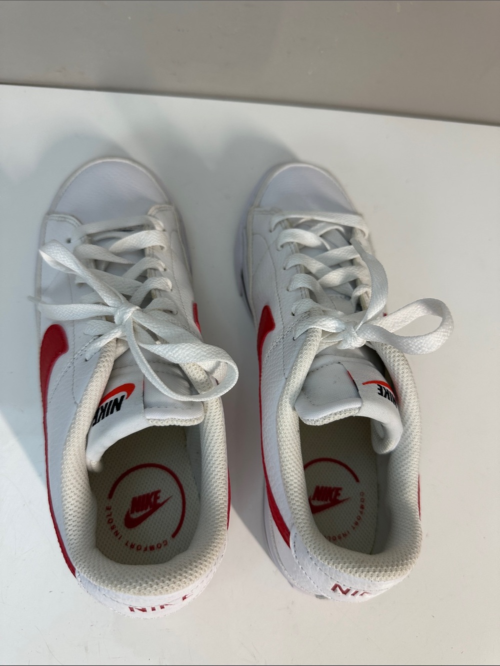 Nike Womens Court Legacy White University Red Leather Size 7.5 - Picture 8 of 15